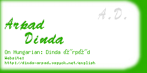 arpad dinda business card